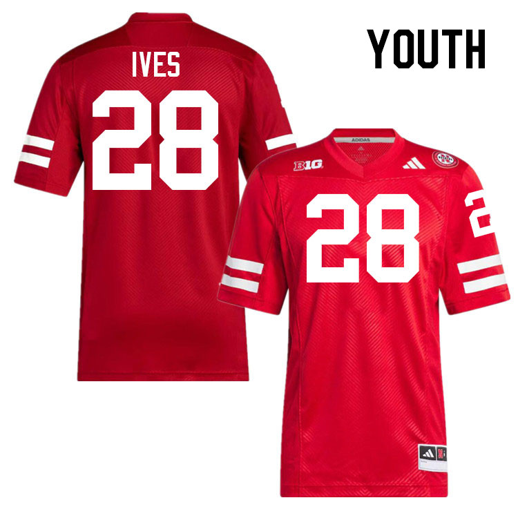 Youth #28 Kwinten Ives Nebraska Cornhuskers College Football Jerseys Stitched Sale-Scarlet